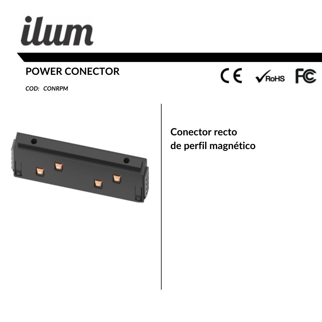 Conector recto de energía