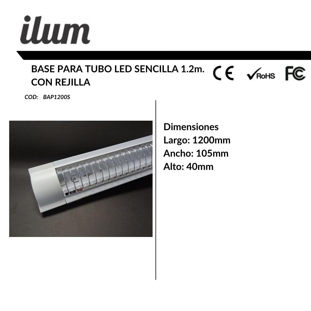 Base para tubo sencilla con rejilla