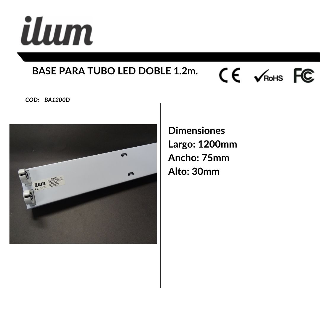 Base para tubo doble 1.20 