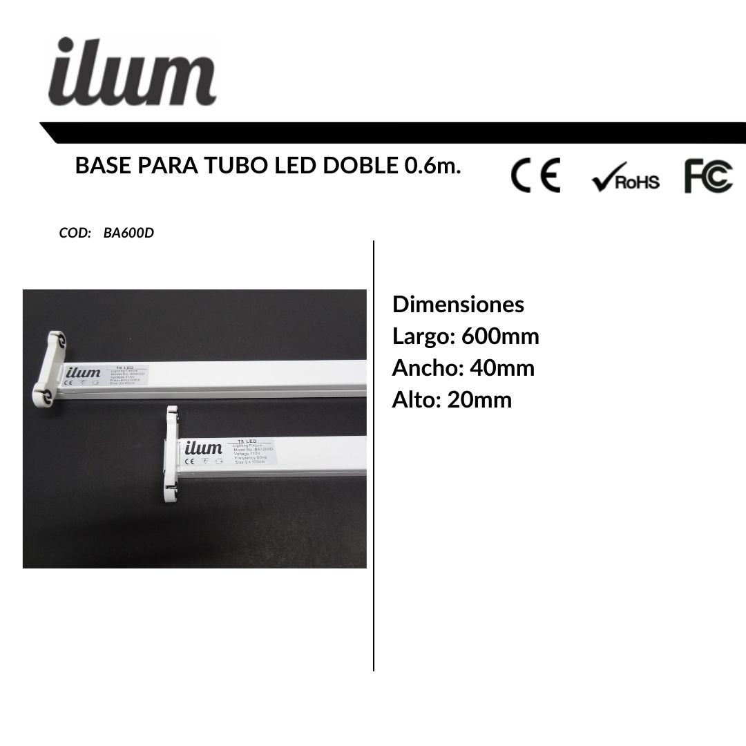 Base para tubo 0.60 2 tubos