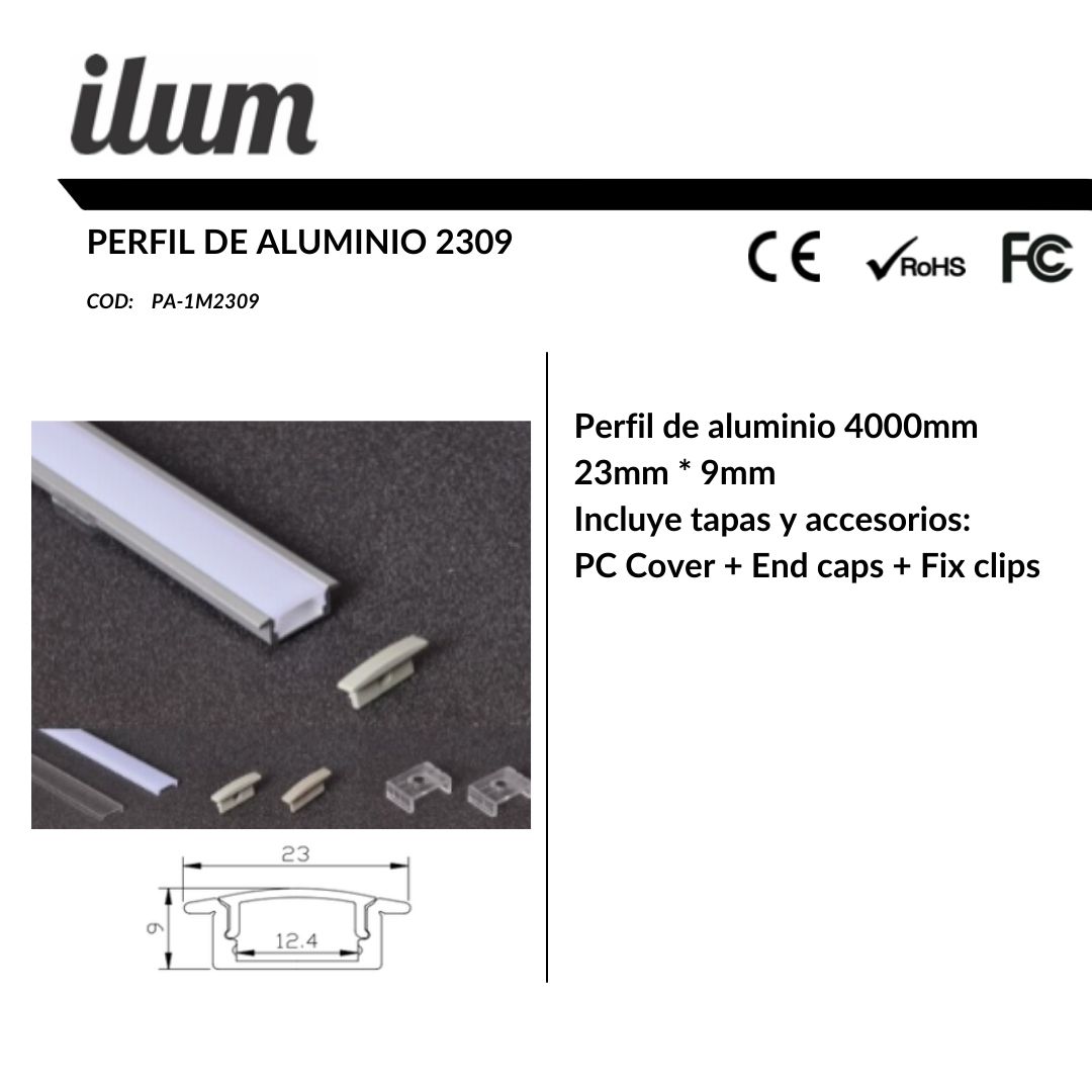 Perfil de aluminio 2309