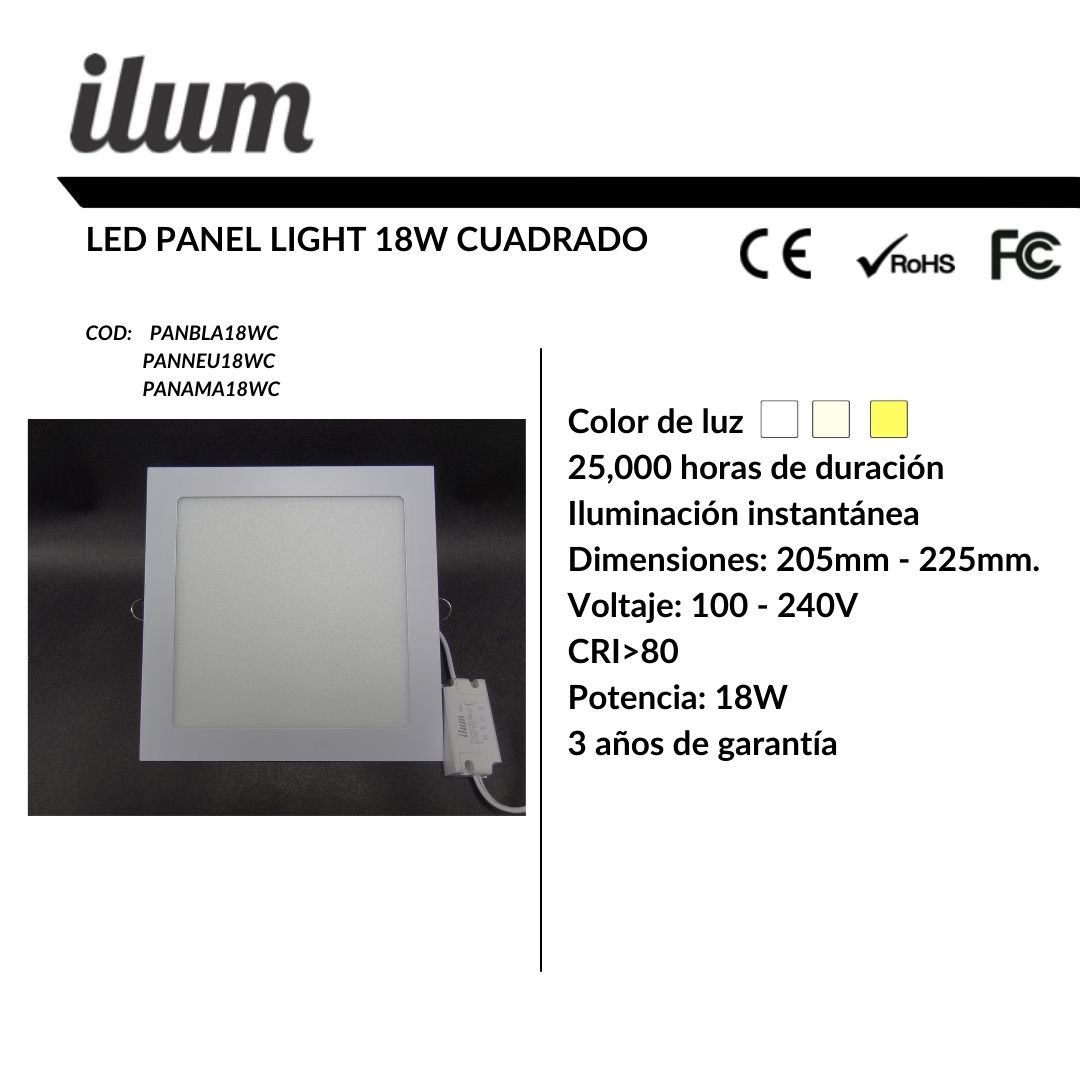 Led panel 18W cuadrado