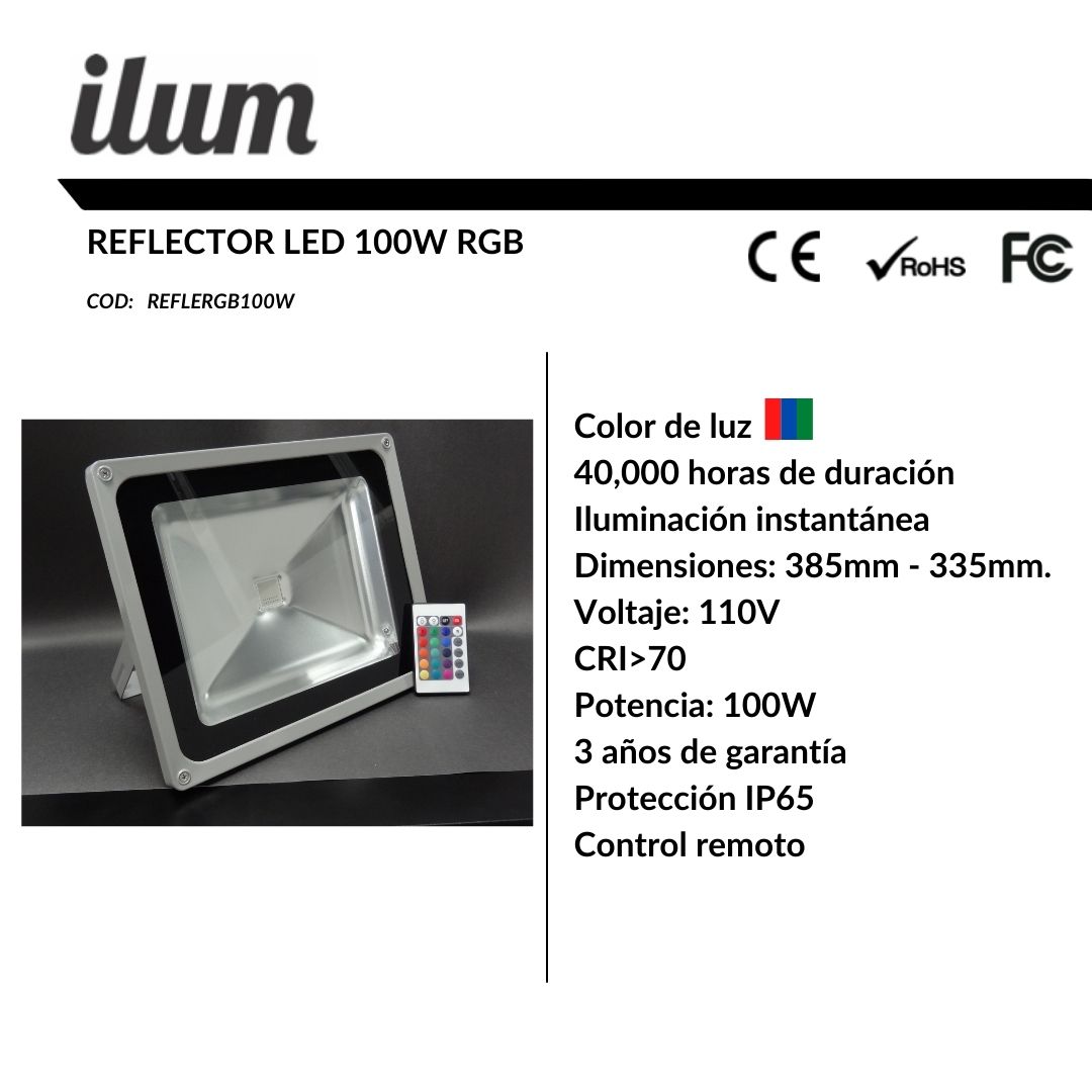 Reflector led 100W RGB
