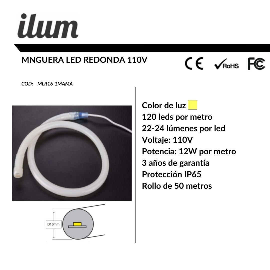 Manguera led redonda IP65