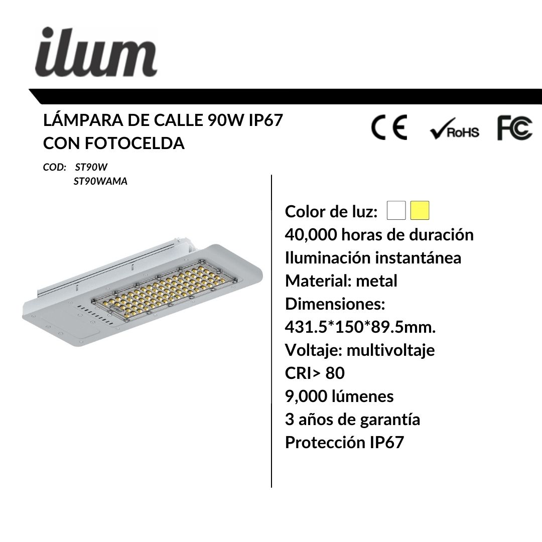 Lámpara de calle 90W
