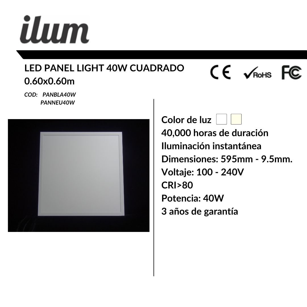 Led panel 40W cuadrado