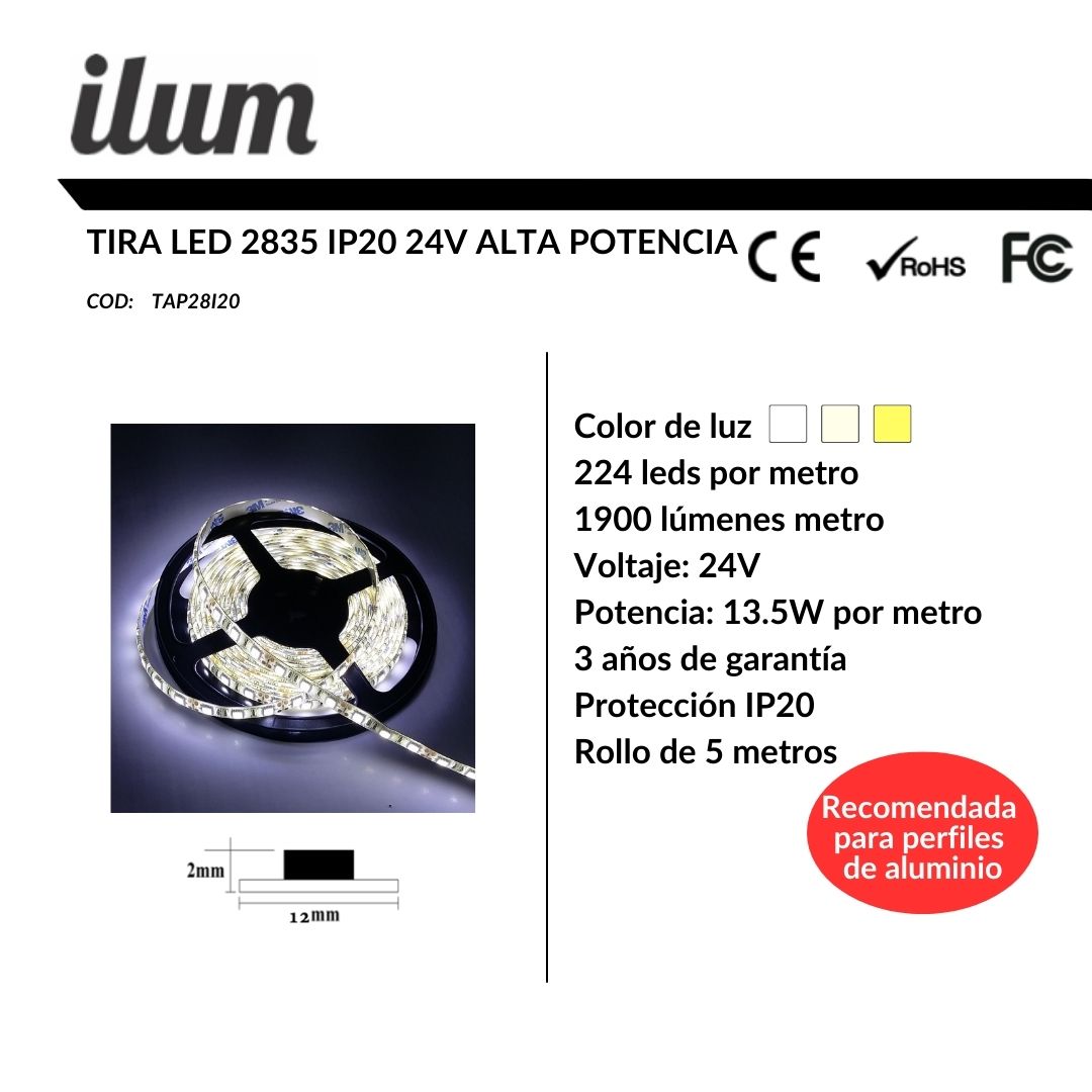 Tira led 2835 24V alta potencia