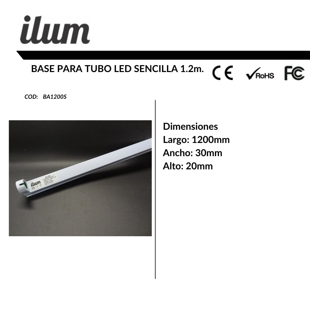 Base para tubo sencilla 1.20 
