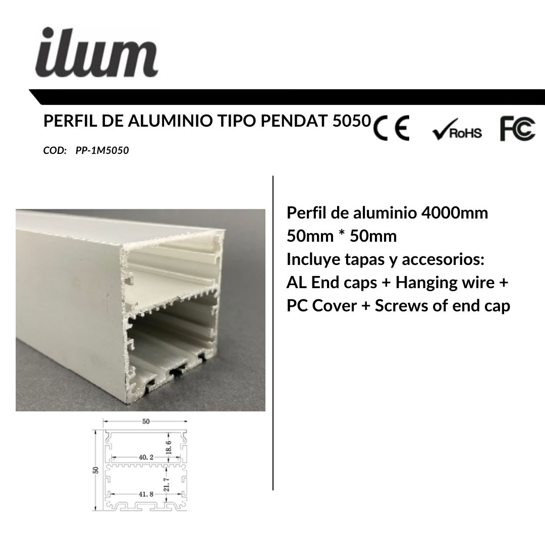 Perfil de aluminio pendant 5050