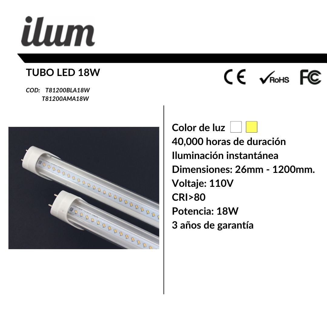 Tubo led 18W 1.20