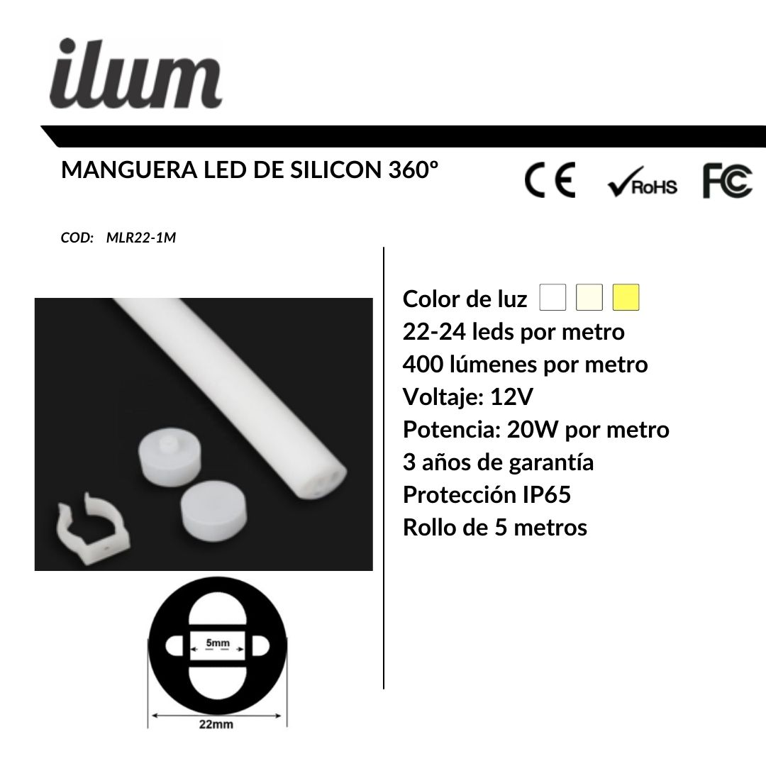 Manguera led de silicon 360º