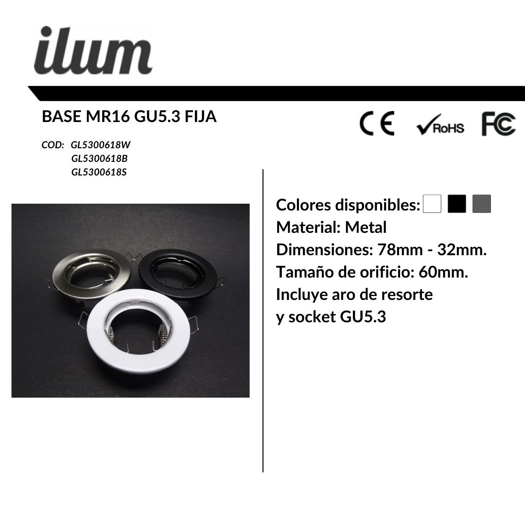 Base MR16 fija