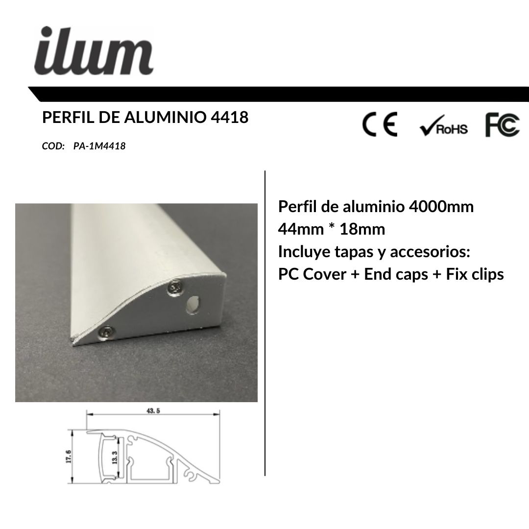Perfil de aluminio 4418