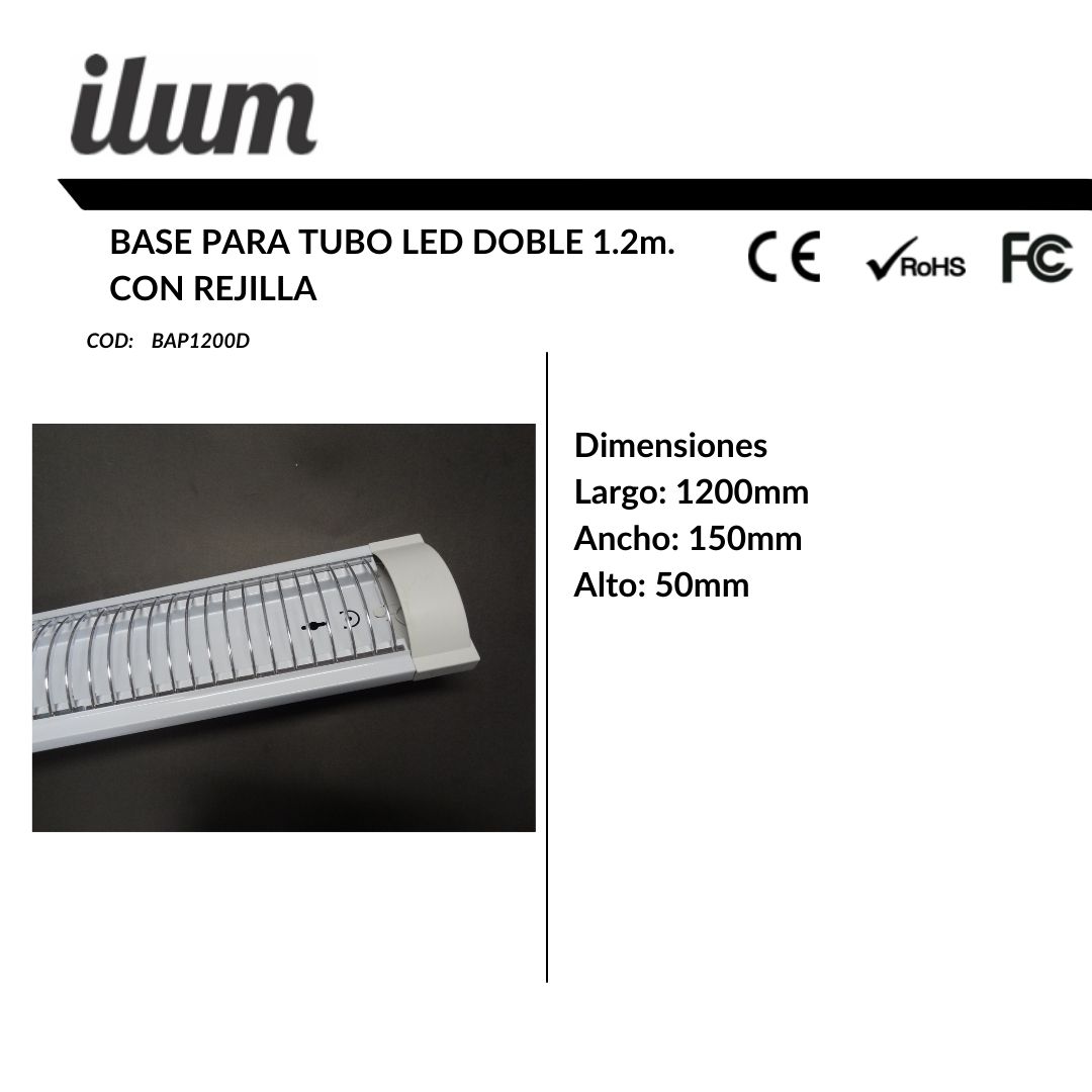 Base para tubo doble con rejilla