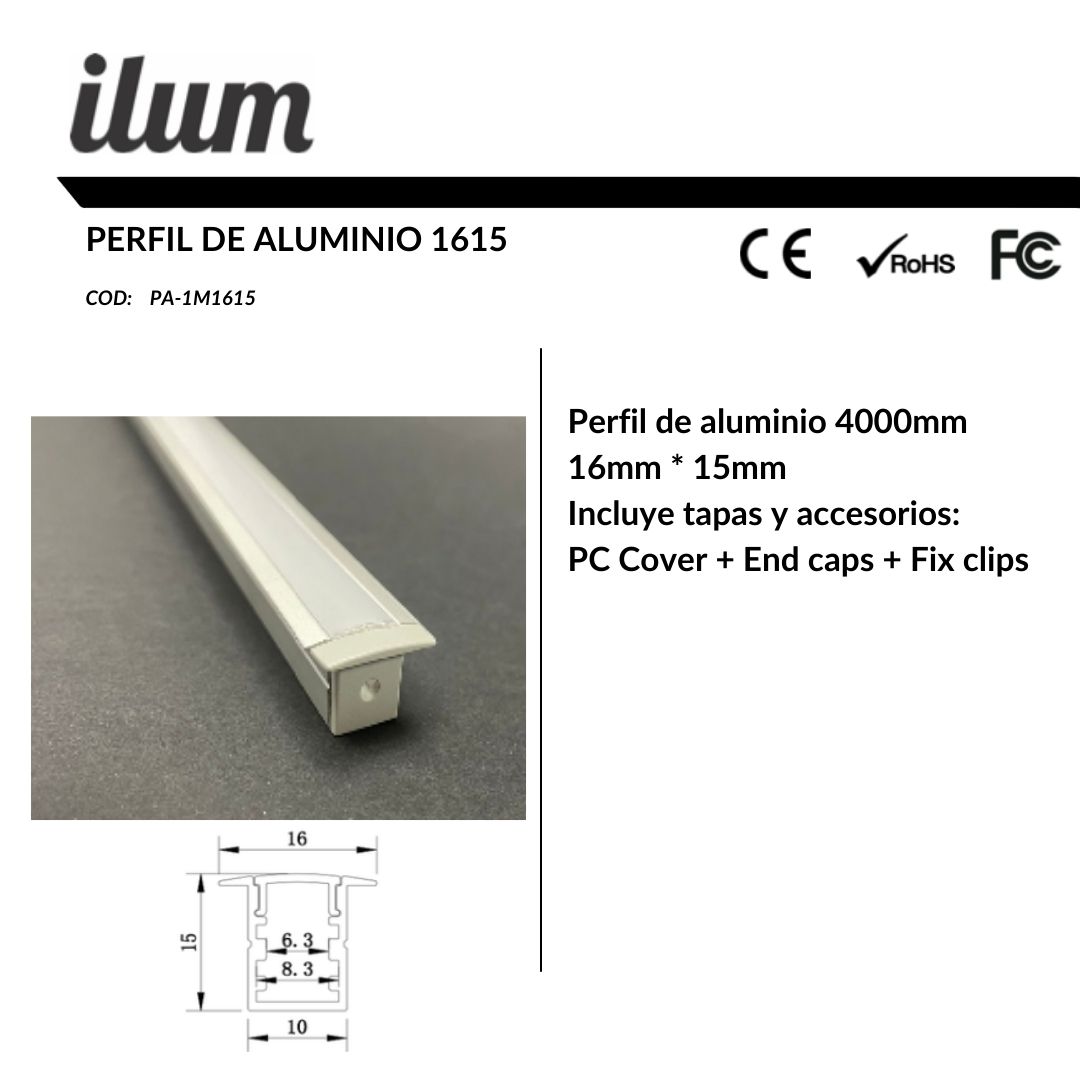 Perfil de aluminio 1615