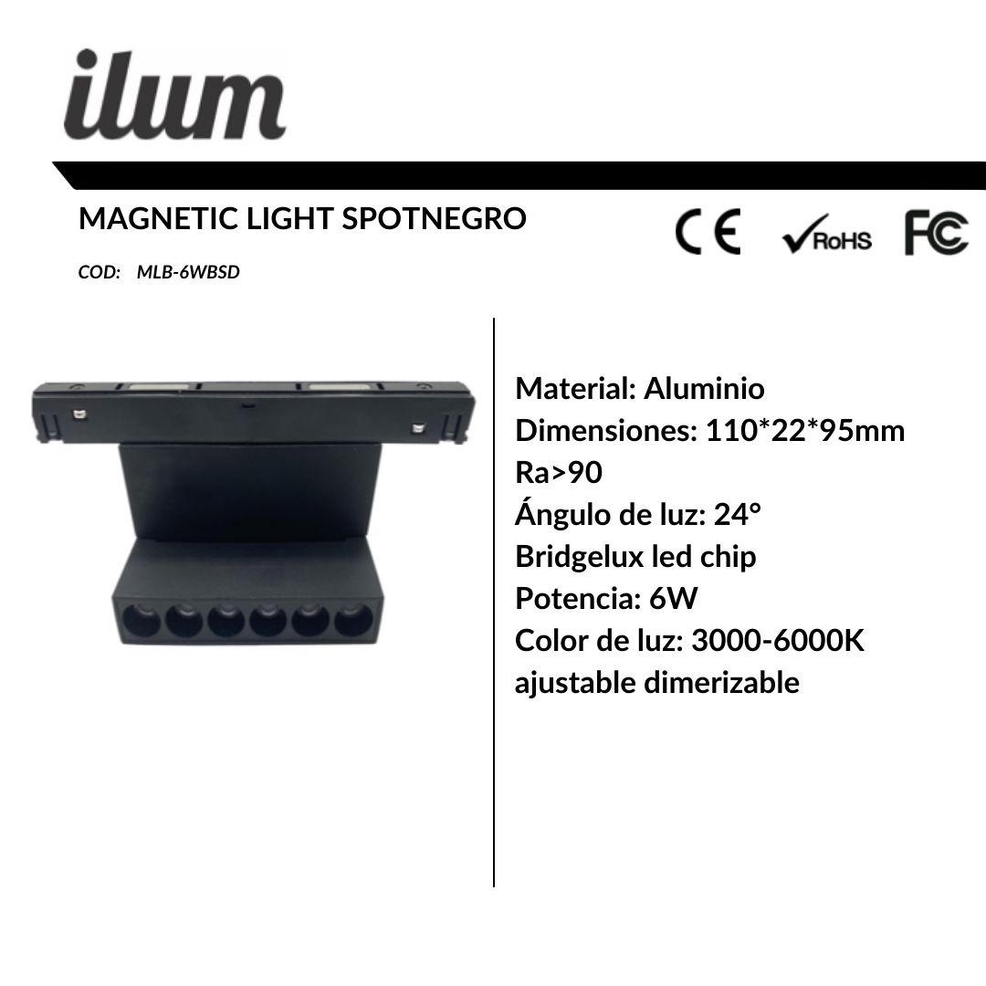 Magnetic light spot negro