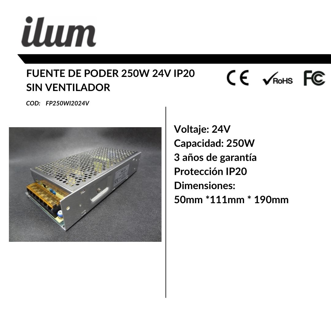 Fuente de poder 250W 24V IP20