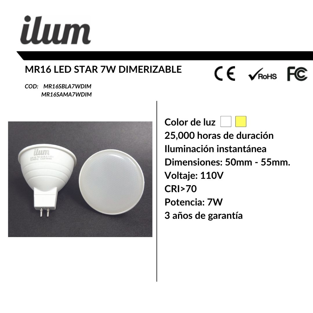 MR16 STAR 7W DIM