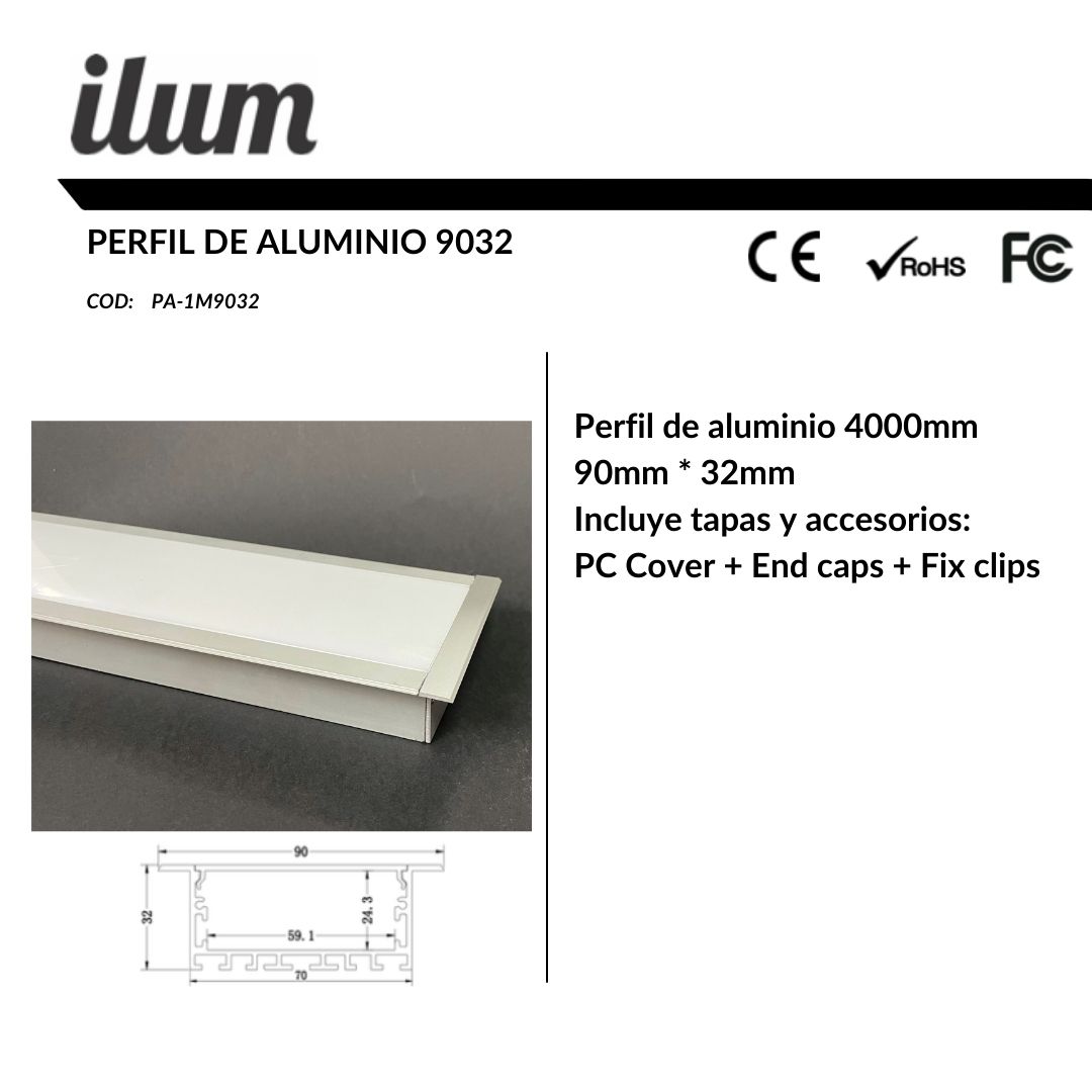 Perfil de aluminio 9032
